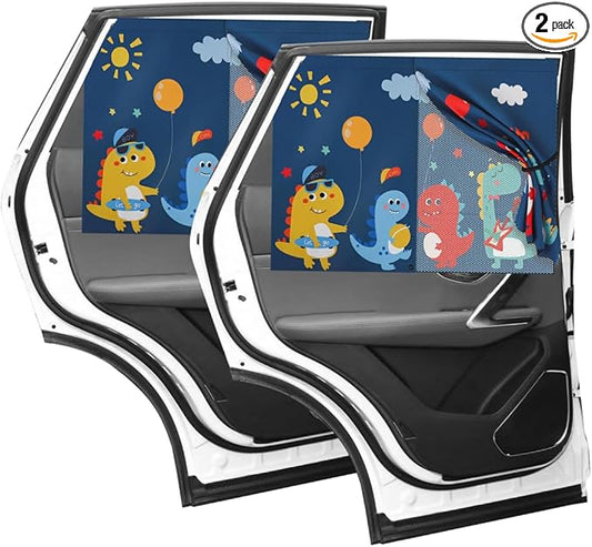 ZIMISI Car Window Shades, Magnetic Double Layer Window Screen for Baby Protection, UV Protection Privacy Blackout/Half Shade Car Window Covers, Auto Sun Shade Curtains Accessories (Blue)