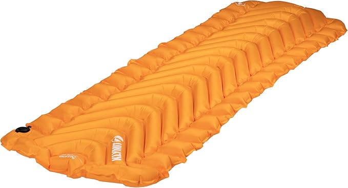 KLYMIT Insulated Static V2 Inflatable Sleeping Pad | Upgraded Comfort | Portable, Ultralight, Easy to Inflate, Foldable Air Bed for Camping, Backpacking & Hiking — Saffron