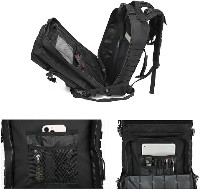 Tactical Backpack for Men, 45L Military Gym Backpacks, Large 3-Day Assault Pack Bug Out Bag MOLLE Daypack for Rucking Fishing Camping (Jungle Digital)