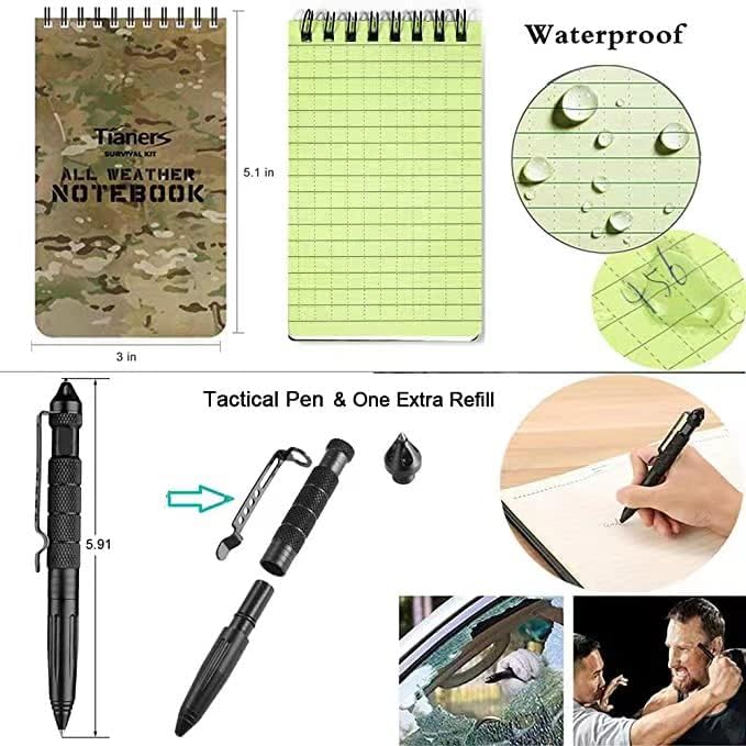 Gifts for Men Husband Dad Friend, Emergency Survival Kit 16 in 1, Upgrade Compact Survival Gear, Cool EDC Survival Tool for Cars, Camping, Hiking, Hunting, Fishing, Adventure Accessorie