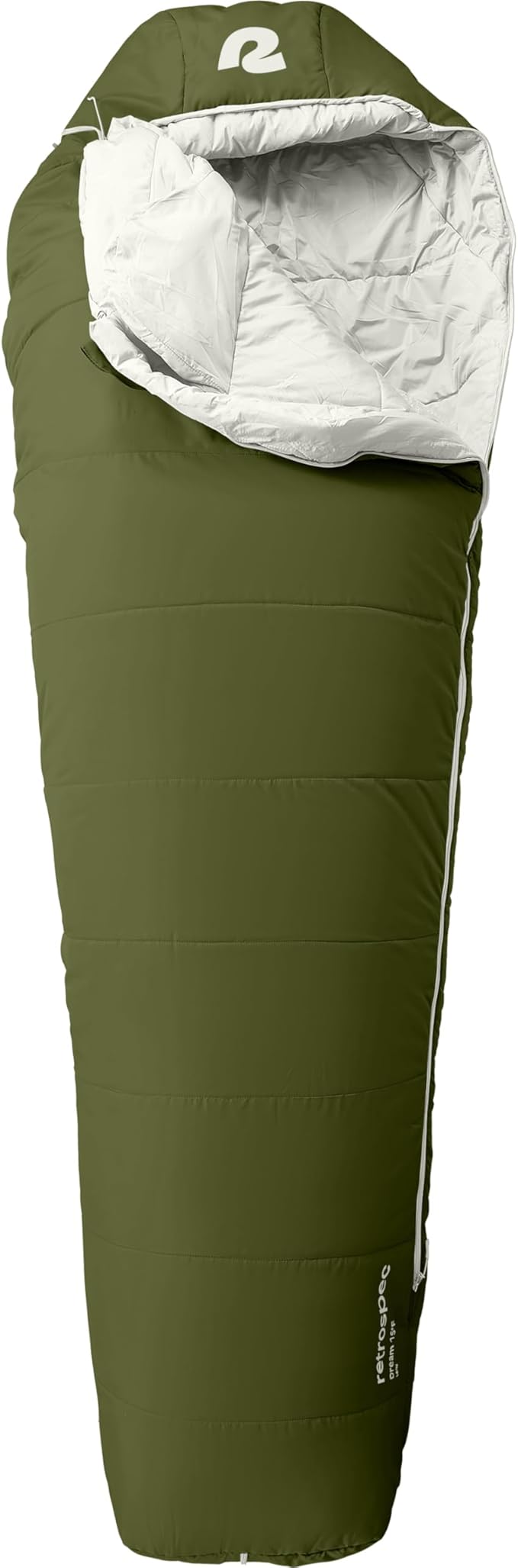 Retrospec Dream Mummy Sleeping Bag - 5, 15, & 30°F Cold Weather Camping & Travel Essential Gear with Water - Resistant Shell & Synthetic Fill - Zippered Pocket & Stuff Sack