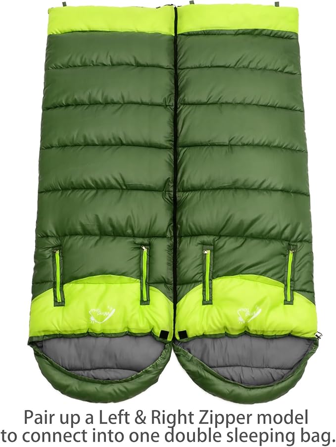 Wind Tour 3 Season Lightweight Waterproof Sleeping Bag Indoor & Outdoor for Hiking Backpacking Camping Traveling