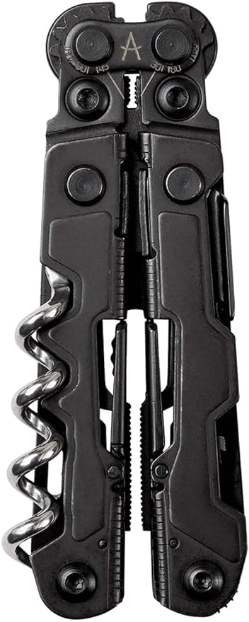 SOG PowerLitre Mini Utility Multi-Tool w/ 19 Lightweight Tools, Compact 5 Inch Long Utility Tool with Knife, Screwdriver, Hex Bit Holder, Black