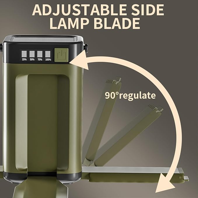 Solar LED Camping Lantern Portable IPX4 Waterproof Camping Lamp Rechargeable with 2000mAh Solar Charging & LED Power Indicator Lantern with 6 Modes Portable Flashlight Tent Lights for Camping Hiking