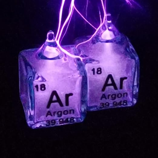 8pcs Rare Gas Glass Cube 10mm, Hydrogen Nitrogen Oxygen Helium Neon Argon Krypton Xenon, 99.999% High Purity, Scientific Laboratory Material, Periodic Table of Elements, Element Enthusiast Collection
