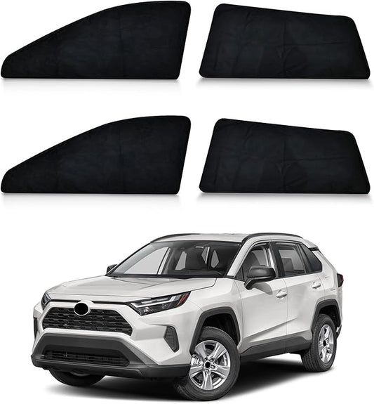 ZATOOTO Car Window Shades Custom Fit for Toyota RAV4 2019-2024 4-Pack Car Window Covers with 100% UV Protection and Total Blackout Privacy Heat Insulation for Family Travel Baby and Pet Safety