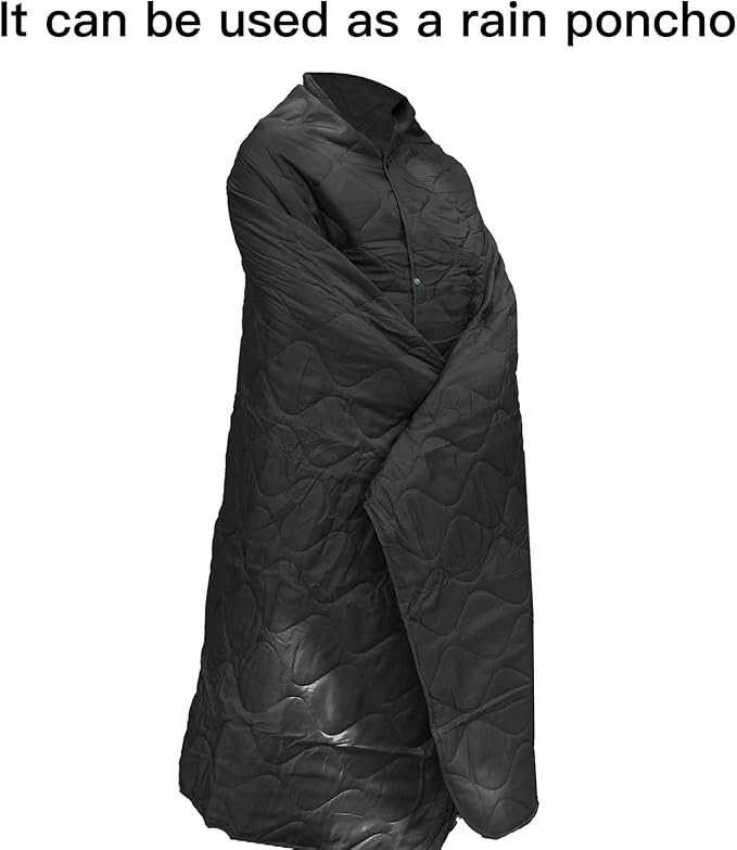 LOOGU Camo Blanket Waterproof Insulation Poncho Liner for Outdoor Camping, Hiking, Hunting, Survival, Backpacking, Picnicking