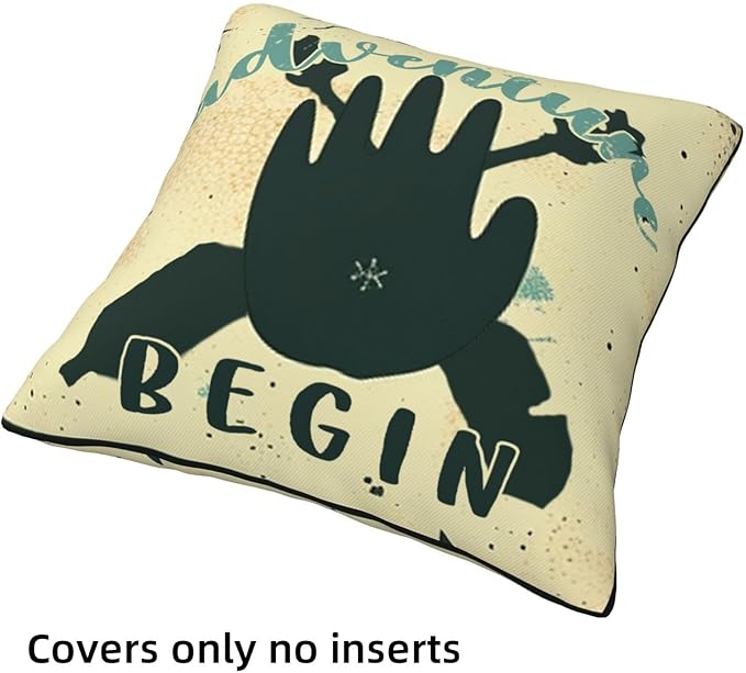 Best Gifts Set of 4 Throw Pillow Cover Bear Adventure Mountains Arrow Campfire Outdoor Forest Trees Let's Go Camping Travel Cushion Case Double-Sided Plush Decorative Pillowcase 18"X18" (Green 4)
