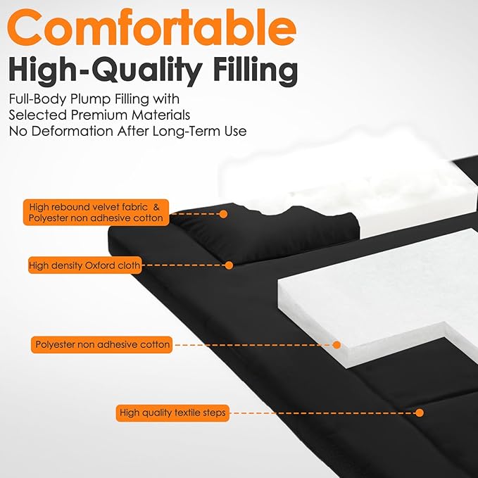 COLMERD Portable Camping Cot Mattress 80 x 36 Inches Sleeping Mat with Waterproof Anti-Slip Bottom Floor Mattress Easy to Carry for Guest Tent Lawn Yard Camping Cot Easy to Store