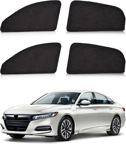 ZATOOTO Car Window Shades Custom Fit for Honda Accord 2018-2023 4-Pack Car Window Covers with 100% UV Protection and Total Blackout Privacy Heat Insulation for Family Travel Baby and Pet Safety