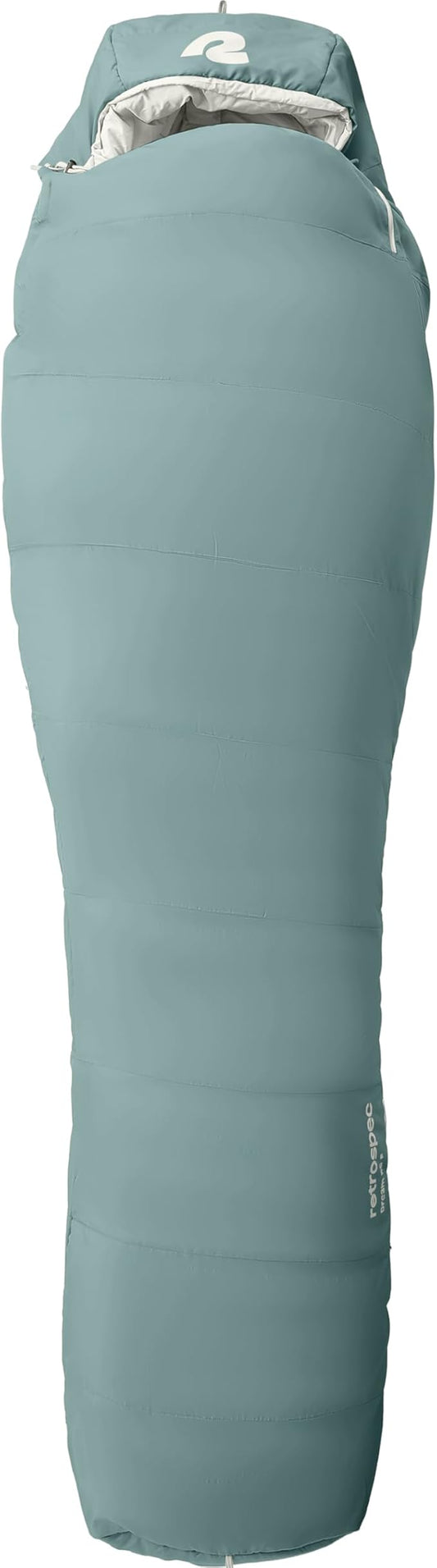 Retrospec Dream Mummy Sleeping Bag - 5, 15, & 30°F Cold Weather Camping & Travel Essential Gear with Water - Resistant Shell & Synthetic Fill - Zippered Pocket & Stuff Sack