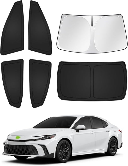 Canvcle Sunshades for 2025 2026 Toyota Camry Accessories Windshield Sun Shade Side Rear Window Shade Cover Sun Visor Shield Privacy Protection Keep Vehicle Cool Black 6PCS