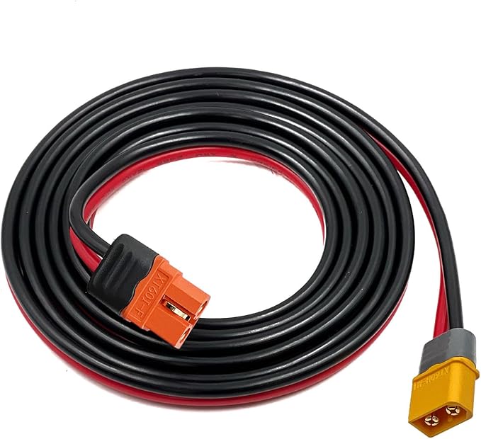 XT60 Male to Female Cable - 12AWG Solar Charging Cable Extension - 1.5M for Ecoflow Portable Power Station