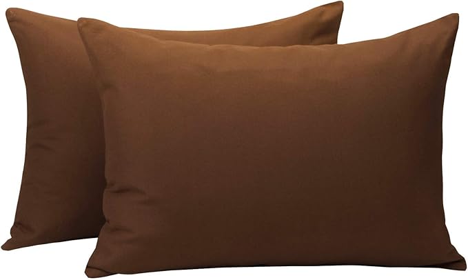 NTBAY Zippered Toddler Pillowcases Set of 2, 100% Brushed Microfiber 13x18 Pillowcases, Super Soft and Cozy Travel Kids Nursery Pillow Cases, 13x18 Inches, Brown