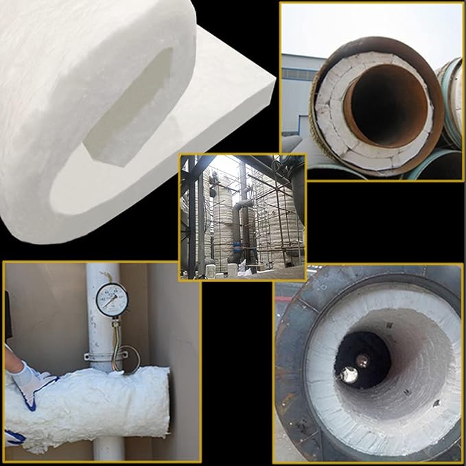 24" x12"x1" (Thick) Ceramic Fiber Blanket Fireproof Insulation Baffle Rated to 2400F, High-Temperature Resistance for Oven Stoves, Kilns, Forges