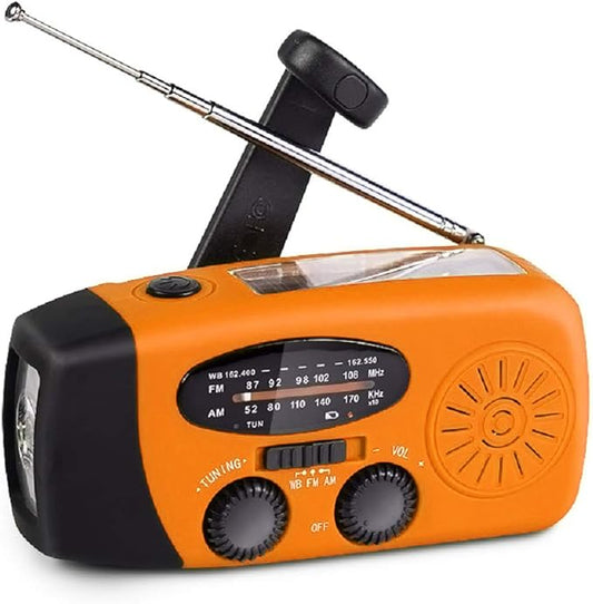 Portable Solar Emergency Weather Radio Upgrade Hand Crank AM/FM NOAA Survival Radio with 2000mAh Cellphone Charger LED Flashlight Battery Indicator for Home Camping Earthquake
