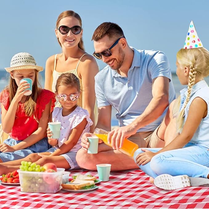 PUPOPIK Outdoor Picnic Blanket, Foldable Waterproof Sand Beach Mat in Large 80x60in for Beach Camping Hiking Travel Family Concerts Portable Beach Blankets (Red)