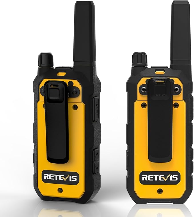 Retevis RB48 Walkie Talkies for Adults, Heavy Duty 2 Way Radios Long Range with Six-Way Charger, IP67 Waterproof, Shock Resistant, Dual PTT, for Jobsite Construction(6 Pack)