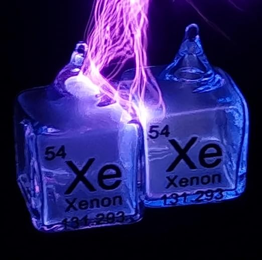 8pcs Rare Gas Glass Cube 10mm, Hydrogen Nitrogen Oxygen Helium Neon Argon Krypton Xenon, 99.999% High Purity, Scientific Laboratory Material, Periodic Table of Elements, Element Enthusiast Collection