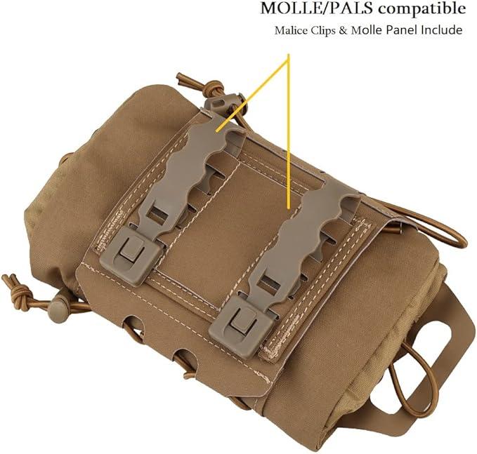 Tactical Military Pouch MOLLE Rapid First-aid Belt Pouch Survival Two-Piece System Med Roll Carrier Hypalon Handle Bag