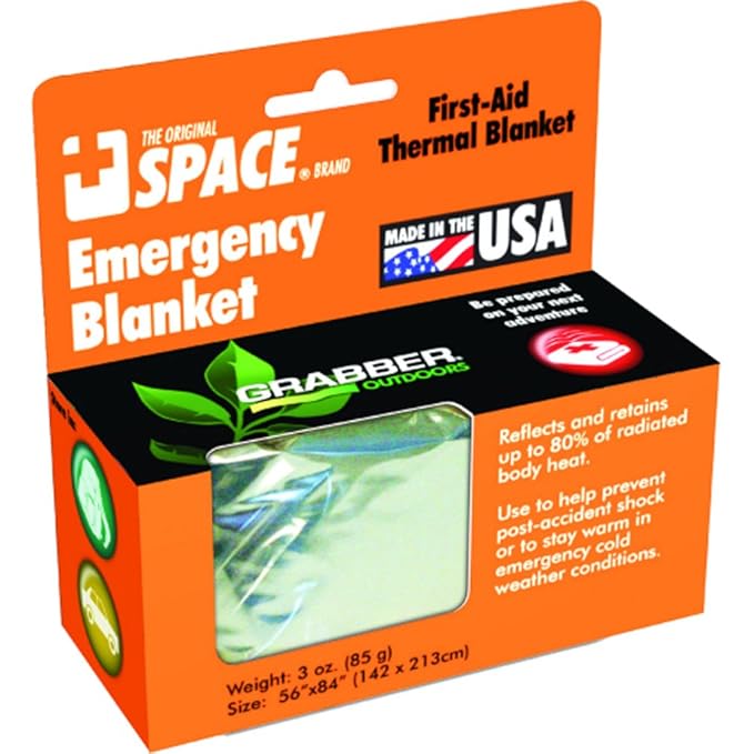 Grabber Outdoors The Original Space Brand Emergency Survival Blanket, Silver (Pack of 3)
