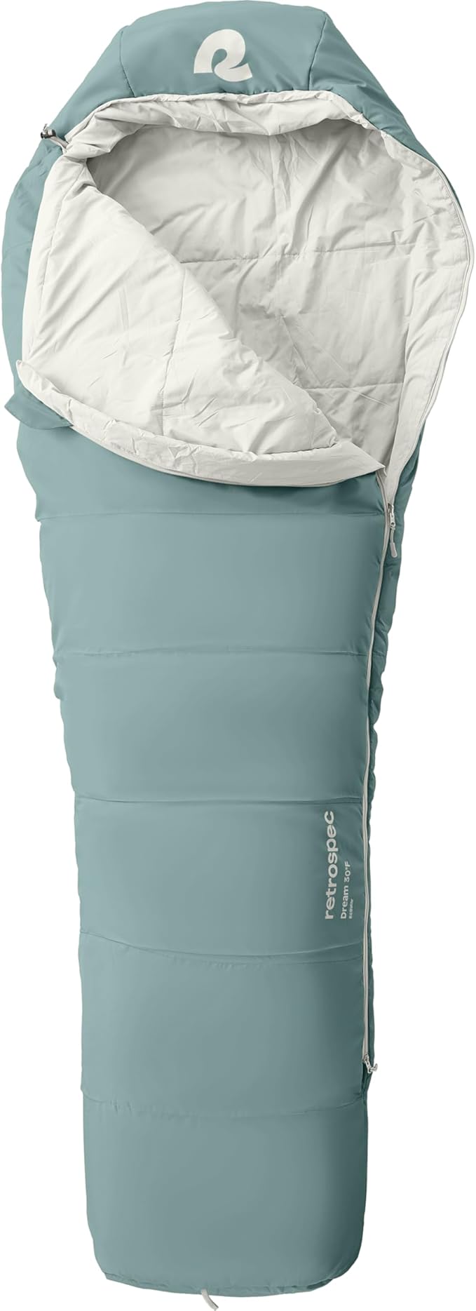 Retrospec Dream Mummy Sleeping Bag - 5, 15, & 30°F Cold Weather Camping & Travel Essential Gear with Water - Resistant Shell & Synthetic Fill - Zippered Pocket & Stuff Sack