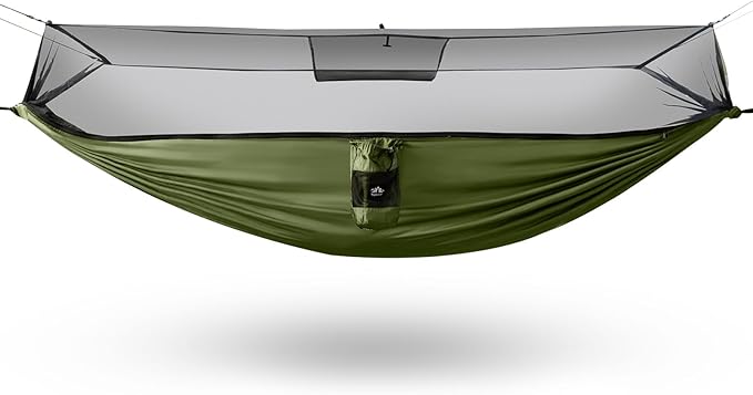 Night Cat Camping Hammock for 1 Person: Portable Hammock with Mosquito Net Lightweight for Backpacking Outdoor