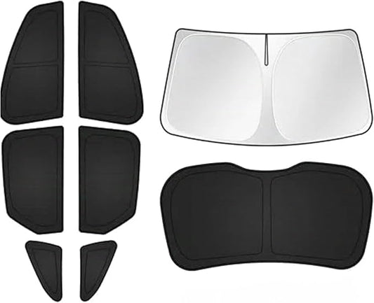 T TGBROS Windshield Sun Shade for Ford Edge 2015-2024 Car Window Shades Thicken UV Block and Blackout Privacy Foldable Sunshades 8PCS Accessories Keep Cool Sun Visor Covers