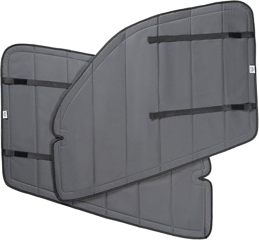 Magnetic Insulated Front Door Window Covers (Pair) for 2019-2026 Mercedes-Benz Sprinter VS30 Van, Blackout Privacy Sun Shades for Stealth Camping – Dark Gray