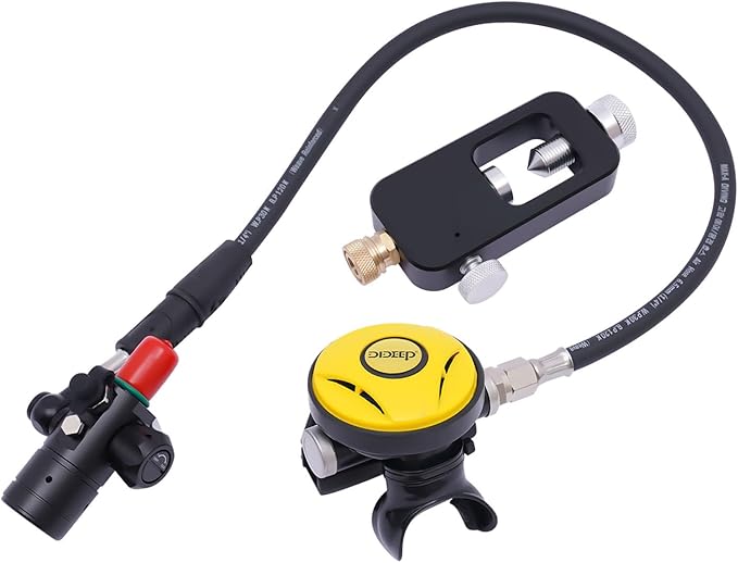Mini Scuba Tank Kit - 1L Portable Oxygen Cylinder for Diving, Emergency Rescue & Firefighter Backup with Mask, Adapter & Carry Bag