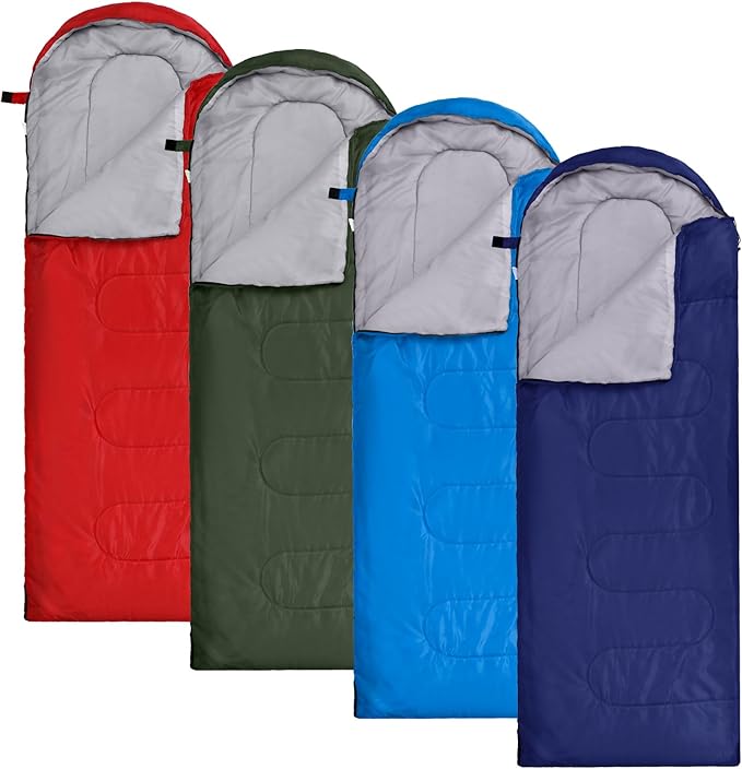 Macarrie 4 Pcs Bulk Sleeping Bags for Adults 0 Degree Waterproof Backpack Bags with Compression Sack for Backpacking, Camping, Hiking, Emergency Shelters