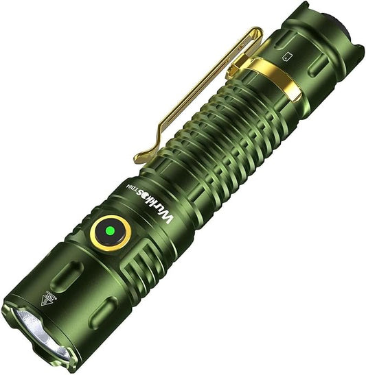 Wurkkos TD04 Tactical Flashlight, 3000 Lumens Rechargeable Flashlights, LED Handheld Flashlight with Type C Charging Port Tail Switch for Camping for EDC, Tactical Gear, Suvival, Emergency, Outdoor