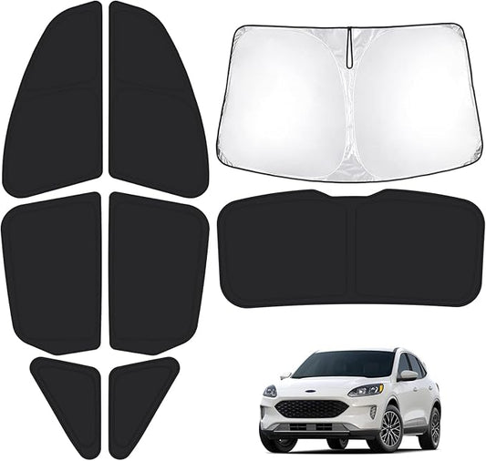 T TGBROS Windshield Sun Shade for Ford Escape 2020-2025 Car Window Shades Thicken UV Block and Blackout Privacy Foldable Sunshades 8PCS Accessories Keep Cool Sun Visor Covers