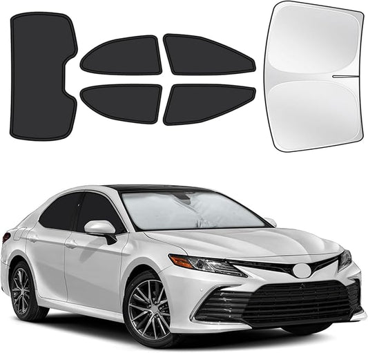for Toyota Camry 2018-2024 Car Window Shades, 8pcs Privacy Sun Shade Set for Front Windshield Side and Rear Windows, Full Window Covers Keeps Vehicle Cool for Camping Napping