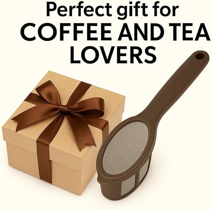 2 Pack Coffee/Tea Brew Stick Infuser – Single Cup Reusable Filter Spoon with Fine Mesh, BPA-Free, Easy Swivel Top – 5.25" Long Portable Coffee Maker for Travel, Work & Home