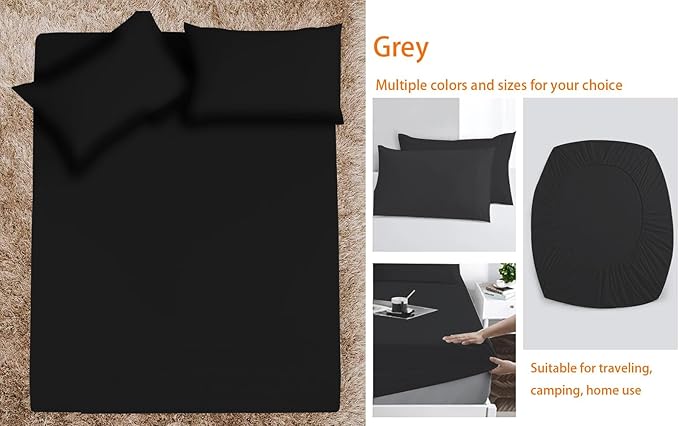 AEHISDHIE King Sheet Sets Air Mattress Sheets - 3 Pieces Queen Sheets Sets 16 to 24 inch - Inflate Without Disassembly Convenient & Firm Easy to use Air Mattress (Black, King)