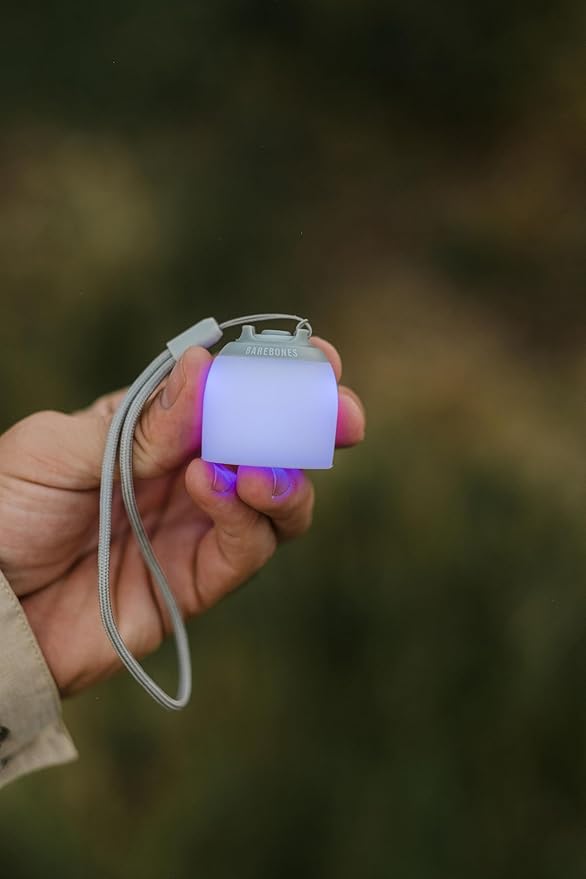 Barebones Multi-Color Mini Light - Compact Rechargeable LED Lantern with Magnetic Base, Silicone Lens, and 8" Lanyard for Camping, Backpacking, and Outdoor Adventures