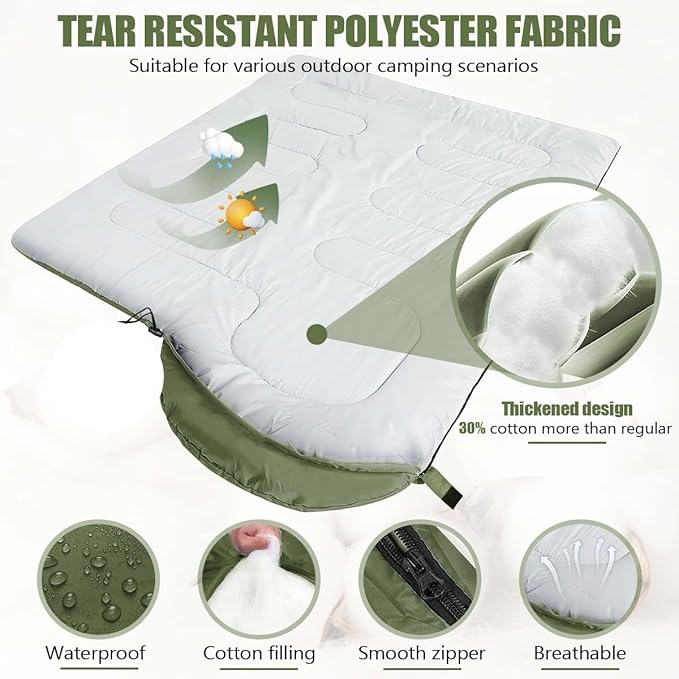 OBTANIM Sleeping Bags Portable Waterproof Camping Sleeping Bag for Adults Kids 4 Seasons Cold Weather or Warm Backpacking Hiking Travel Indoor Outdoor Use