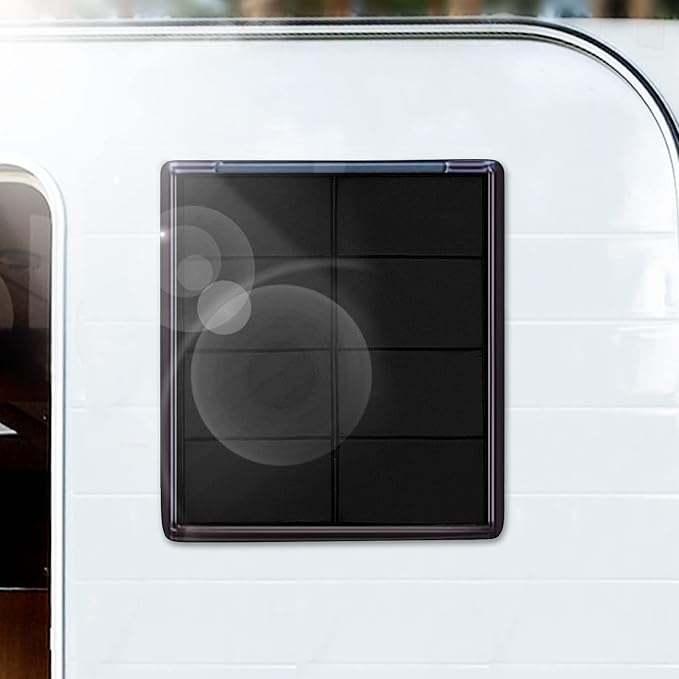 funomo RV Large Side Window Shade, 30 × 26 inch Foldable Magnet RV Blackout Window Cover, Keystone Outback Travel Trailer Side Windows Cover, UV Rays Protection Waterproof Thickened Oxford (Black)