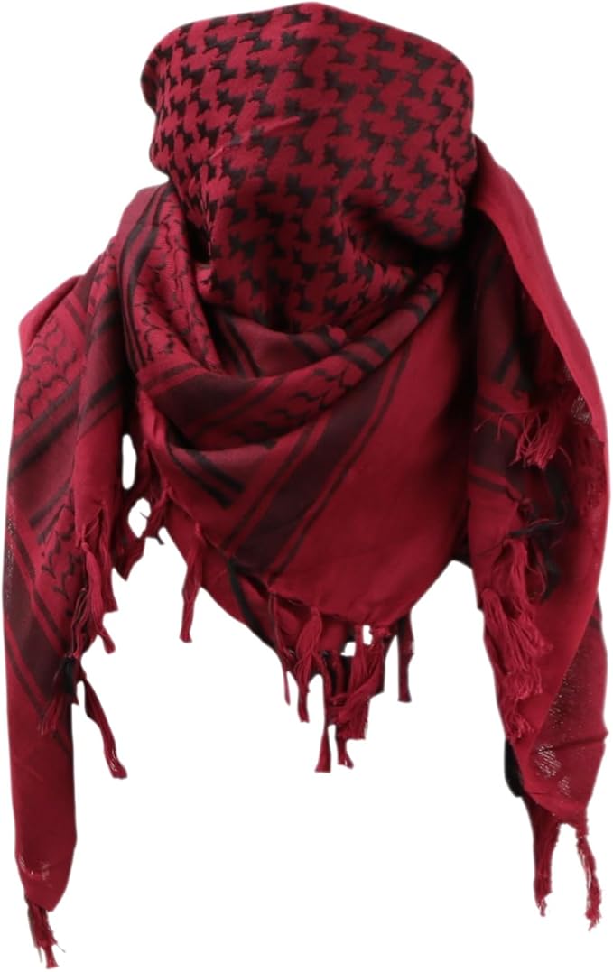 Ever Fairy Military Shemagh Tactical Desert Scarf Cotton Arab Keffiyeh Tactical Scarf Head Neck Face Wrap for Men Women