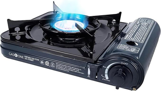 GAS ONE NEW 10,000 BTU CSA List Portable Butane Gas Stove with Carrying Case CSA Listed- Midnight