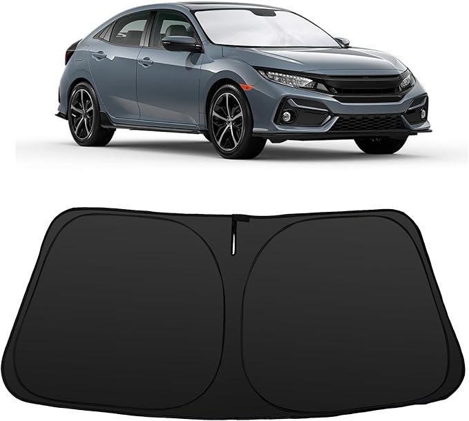 Windshield Sun Shade Custom Fit for 2016-2021 Honda Civic Accessories Sunshade Protect Car from Sun Rays & Heat Damage Keep Cool