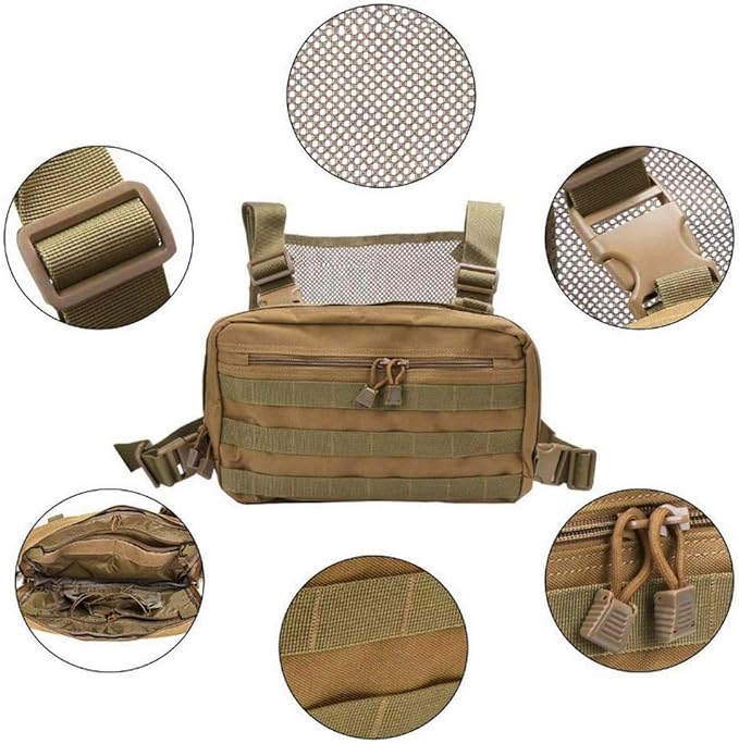 Croogo Universal Hands Free Radio Chest Rig Vest bag Harness Bag Rescue bag Front Pack Pouch Hip hop bag