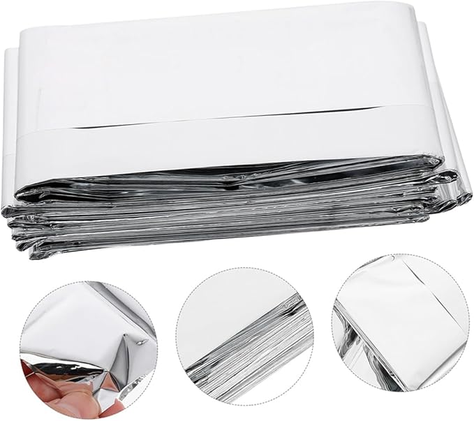 LIOOBO 4pcs Emergency Rescue Blanket Survival Thermal Insulation Foil Emergency Sheets Portable Outdoor Hiking Camping Warm Reflective Blanket 160x210cm