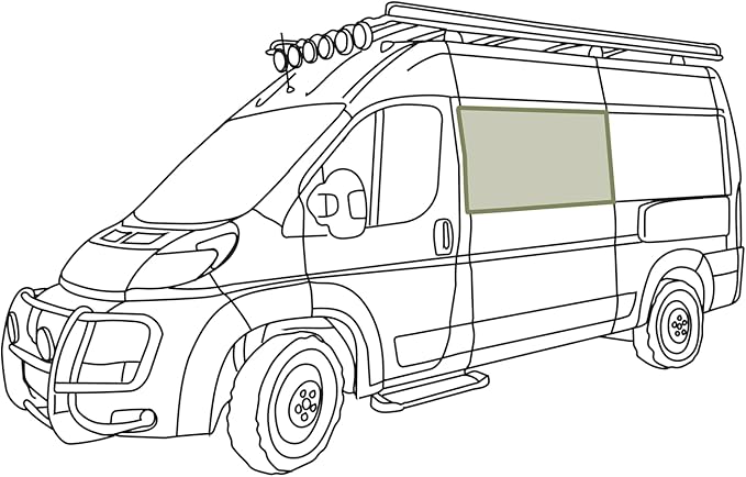 VanEssential Insulated Blackout Crew CRL Direct Fit 293L Window Cover Crew Window Cover Designed for RAM Promaster- Charcoal Gray