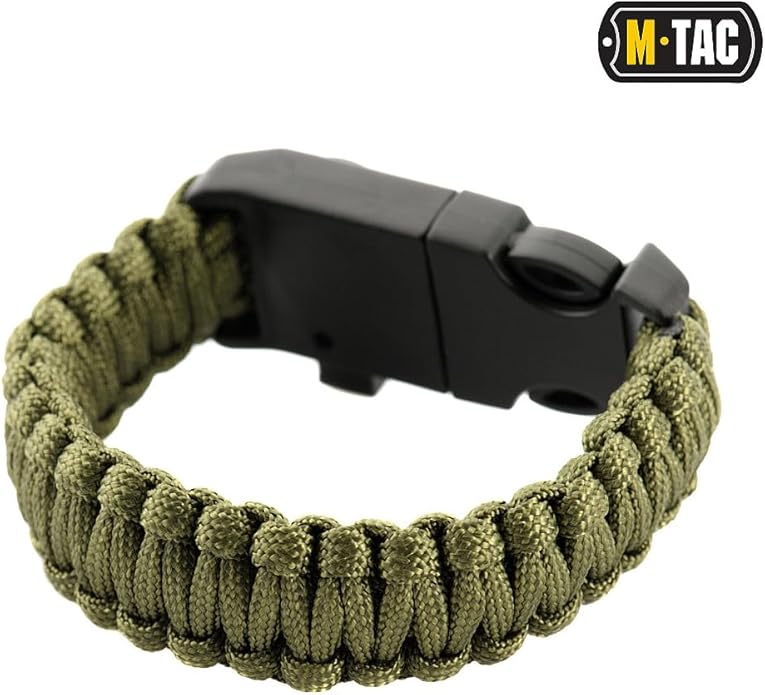 M-Tac Survival Paracord Bracelet - Cord 12 ft (144 Inch) - Tactical Emergency Cord Rope with Compass Whistle
