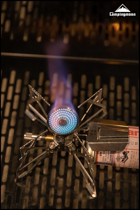 CAMPINGMOON Butane Camping Stove Portable Regulator Single Burner w/Storage Bag XD-3 (Silver w/igniter)