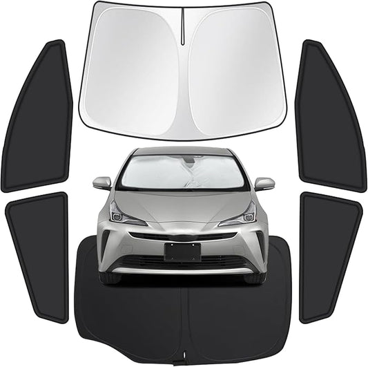 for Toyota Prius 2016-2022(NOT for Prius C or V) Car Window Shades, 6pcs Privacy Sun Shade Set for Front Windshield Side and Rear Windows, Full Window Covers Keeps Vehicle Cool for Camping Napping