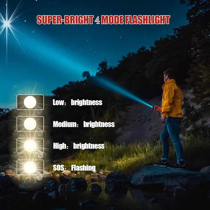 6000mAh/22200mWh Emergency Weather Radio, AM/FM/NOAA Hand Crank Solar Powered Radio, Emergency Phone Charger, 1W 4 Modes Flashlight, SOS Alarm, Earphone Jack, for Emergency