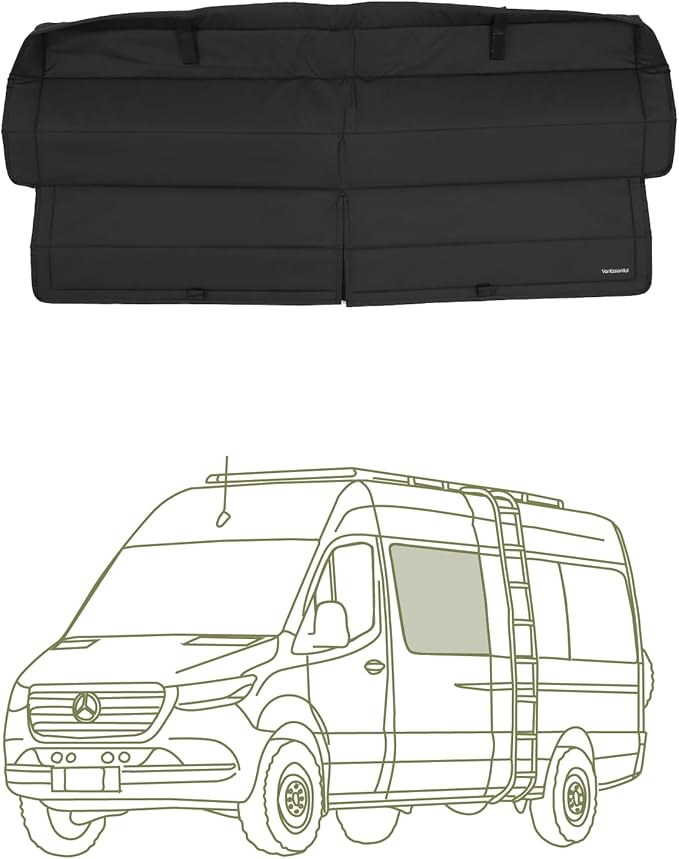 VanEssential Insulated Stealth Blackout Magnetic Window Cover Designed for Mercedes-Benz NCV3 & VS30 (Van Years 2007 to Current), Crew Window with Storyteller Window Box, Black